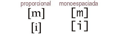 espesor de las letras: proporcional y monoespaciado